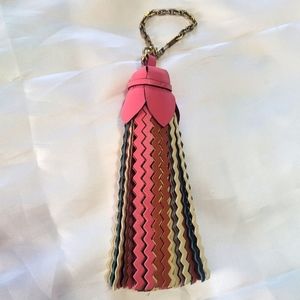 COACH Large Leather Tassle Bag Charm
